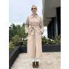 Beiaz Mora Kuşaklı Trenchkot SK271003