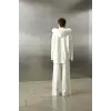 Qupra Seyyar Kürk Kapüşonlu Kap Pantolon Takım WAF22130