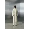 Qupra Seyyar Kürk Yakalı Sırt Detaylı Uzun Kap WAF2103
