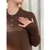 Tığ Triko Polo Yaka Rayon Elbise ELB21955