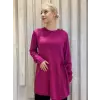 Tığ Triko Yandan Bağlama Detaylı Rayon Triko Tunik TNK22111