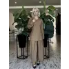 Kahma Kemer Detaylı Hakim Yaka Gömlek PantolonTakım