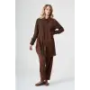 Misswhence Ekose Desenli Kumaş Kombinli Tunik Pantolon Takım 40304