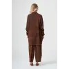 Misswhence Ekose Desenli Kumaş Kombinli Tunik Pantolon Takım 40304