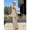 Kahma Şal Yaka Detaylı Tunik Pantolon Takım