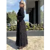 Misswhence Kadife Detaylı Güpür Elbise 40833