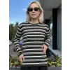 QooQ Store Çizgi Detaylı Triko Bluz 27FW233