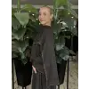 Kahma Şal Aksesuarlı Ekose Desen Bluz Etek Takım