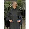Kahma Şal Aksesuarlı Ekose Desen Bluz Etek Takım