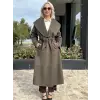 Almarwah Şal Yaka Kuşaklı Kaşe Kaban 505356