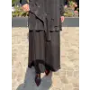 Almarwah Asimetrik Fermuar Detaylı Tunik Pantolon Takım 203119