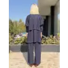 Ghisa Fermuarlı Tencel Kap Pantolon Takım G9410