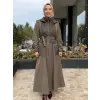 Misswhence File Detaylı Kapüşonlu Kışlık Pardesü 40510