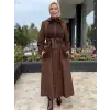 Misswhence File Detaylı Kapüşonlu Kışlık Pardesü 40510