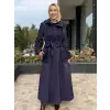 Misswhence File Detaylı Kapüşonlu Kışlık Pardesü 40510