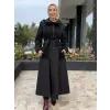 Misswhence File Detaylı Kapüşonlu Kışlık Pardesü 40510