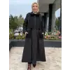 Misswhence File Detaylı Kapüşonlu Kışlık Pardesü 40510