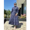 Almarwah Birit Detaylı Desenli Tencel Elbise 303916