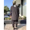 Almarwah Geometrik Dikişli Tunik Pantolon Takım 202882