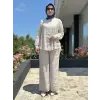 Almarwah Hakim Yaka Tencel Gömlek Pantolon Takım 203042