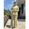 Almarwah Hakim Yaka Tencel Gömlek Pantolon Takım 203042