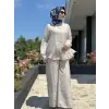 Almarwah Hakim Yaka Tencel Gömlek Pantolon Takım 203042