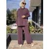 Almarwah Kendinden Çizgili Cupra Tunik Pantolon Takım 202917