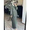 Almarwah Kolları Büzgülü Düğmeli Tencel Ceket 405024