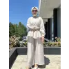Almarwah Kolları Büzgülü Düğmeli Tencel Ceket 405024