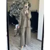 Almarwah Kolları Büzgülü Düğmeli Tencel Ceket 405024
