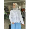 ALMARWAH ÖNÜ FIRFIRLI POPLİN BLUZ (BLK102108 )