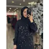 Almarwah Önü İnci ve Taş Detaylı Abiye Elbise 90470
