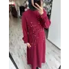 Almarwah Önü İnci ve Taş Detaylı Abiye Elbise 90470