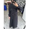 Almarwah Önü İnci ve Taş Detaylı Abiye Elbise 90470