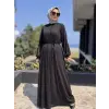Almarwah Önü ve Kolu Drape Detaylı Elbise 303870