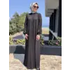 Almarwah Önü ve Kolu Drape Detaylı Elbise 303870