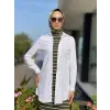 Almarwah Triko Detaylı Beyaz Gömlek 101929
