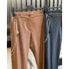 Almarwah Zincir Detay Deri Pantolon BLK606001