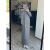 Clande Önü Düğmeli Cepli Cupra İpek Elbise / Ferace