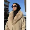 Ghisa Kürk Detaylı Düğmeli Angora Kaban 24111