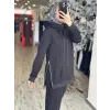 Gırasolem Luxury Kapüşonlu Yanları Fermuarlı Tunik Pantolon Takım