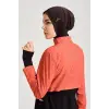 Haşema Esila Serisi Turuncu-Siyah Tam Tesettür Tek Mayo Üstü HSM2934