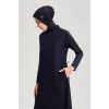 Haşema Tam Boy Jileli Siyah 4 Parça Tesettür Mayo Takımı HSM6021