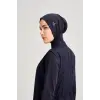 Haşema Tam Boy Jileli Siyah 4 Parça Tesettür Mayo Takımı HSM6021