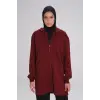 Haşema Yumuşak Dokulu Kapüşonlu Fermuarlı Basic Sweatshirt ACT15