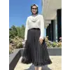 Kahma Şifon Pliseli Etek
