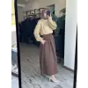 Kayra Kendinden Desenli Cepli Etek KA72011