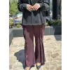 Misswhence Basic Beli Lastikli Drape Detaylı Cupra İpek Pantolon 39115N