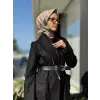 Misswhence Fermuar Detaylı Kemerli Kaşe Kap 36411