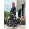 Misswhence Fırfır Detaylı Desenli Kupra İpek Etek 39933